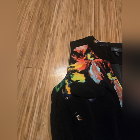 Mossismo Floral Sleeveless Dress - Black with Multicolor Accents - Picture 6 of 11